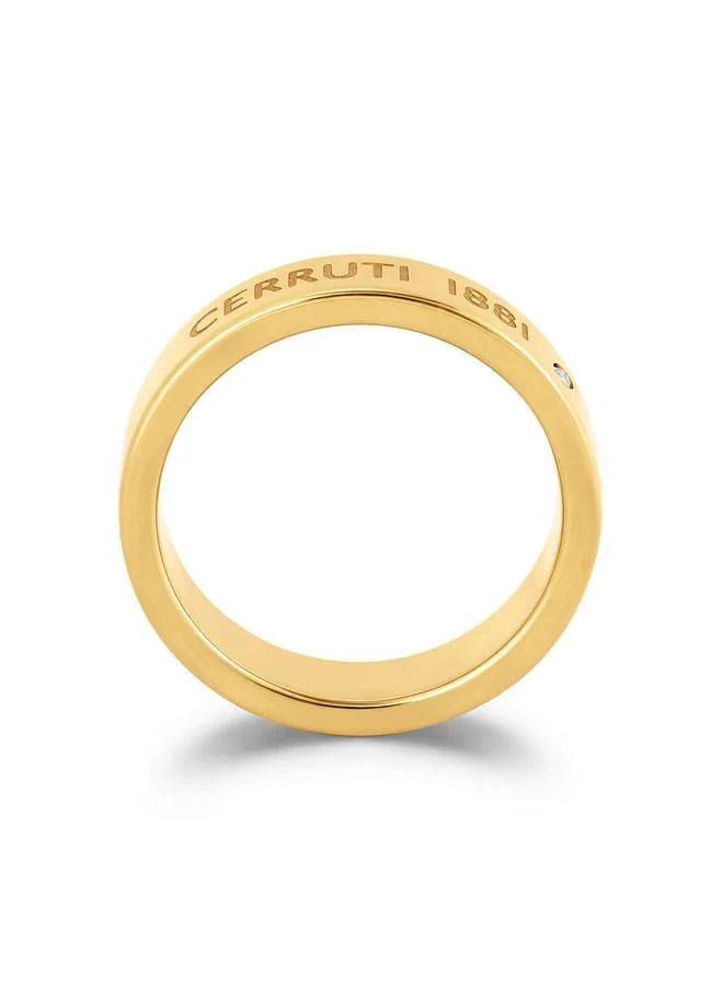 CERRUTI 1881 52 Erika Gold Plated Stainless Steel Ring for Women 52mm for Women | Best Price UAE