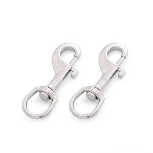 Shonan.Systems SHONAN 2.75 Inch Swivel Eye Snap Hook, 2 Pack Marine Grade Scuba Bolt Snap, Single Ended Stainless Steel Flag Clips Swivel Snaps for Scuba Diving, Flag Pole Rope, Dog Leash, Camera Strap - Image 5