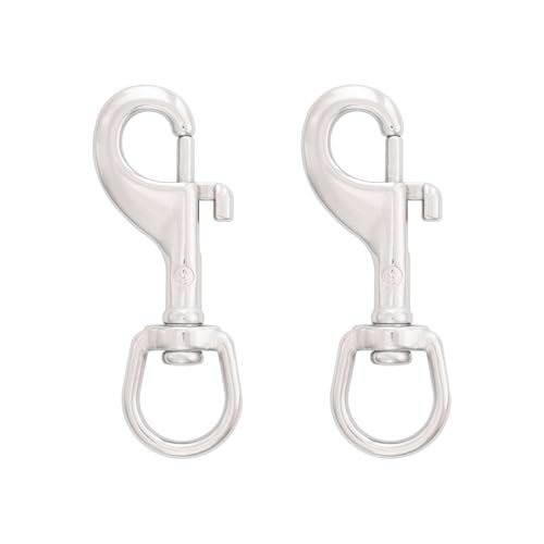 Shonan.Systems SHONAN 2.75 Inch Swivel Eye Snap Hook, 2 Pack Marine Grade Scuba Bolt Snap, Single Ended Stainless Steel Flag Clips Swivel Snaps for Scuba Diving, Flag Pole Rope, Dog Leash, Camera Strap - Image 1