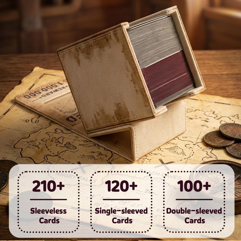 Venssu Wanted Poster Themed Deck Box with Commander Display, MTG Card Deck Case Fit 120 Single Sleeved Cards, PU Leather Magnetic Card Storage Box with 2 Dividers, Compatible with One Piece/TCG - Image 2