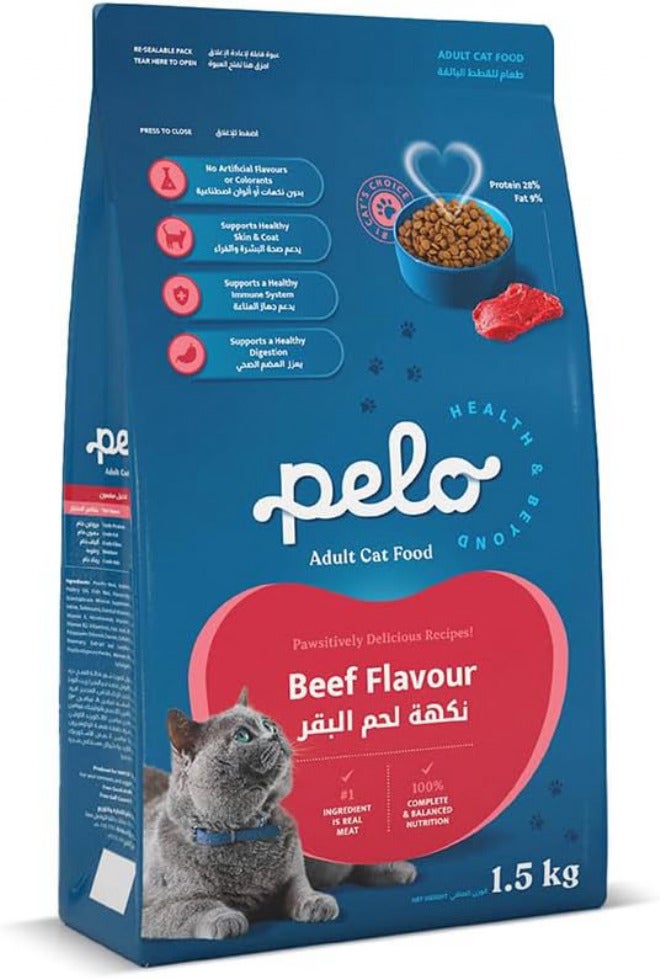 PELO DRY CAT FOOD BEEF 1.5KG - Image 1