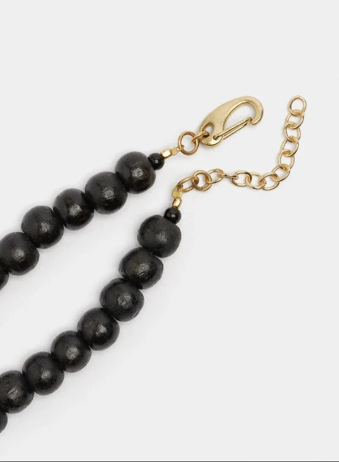 PARFOIS Brown Short wooden bead necklace for Women | Best Price UAE