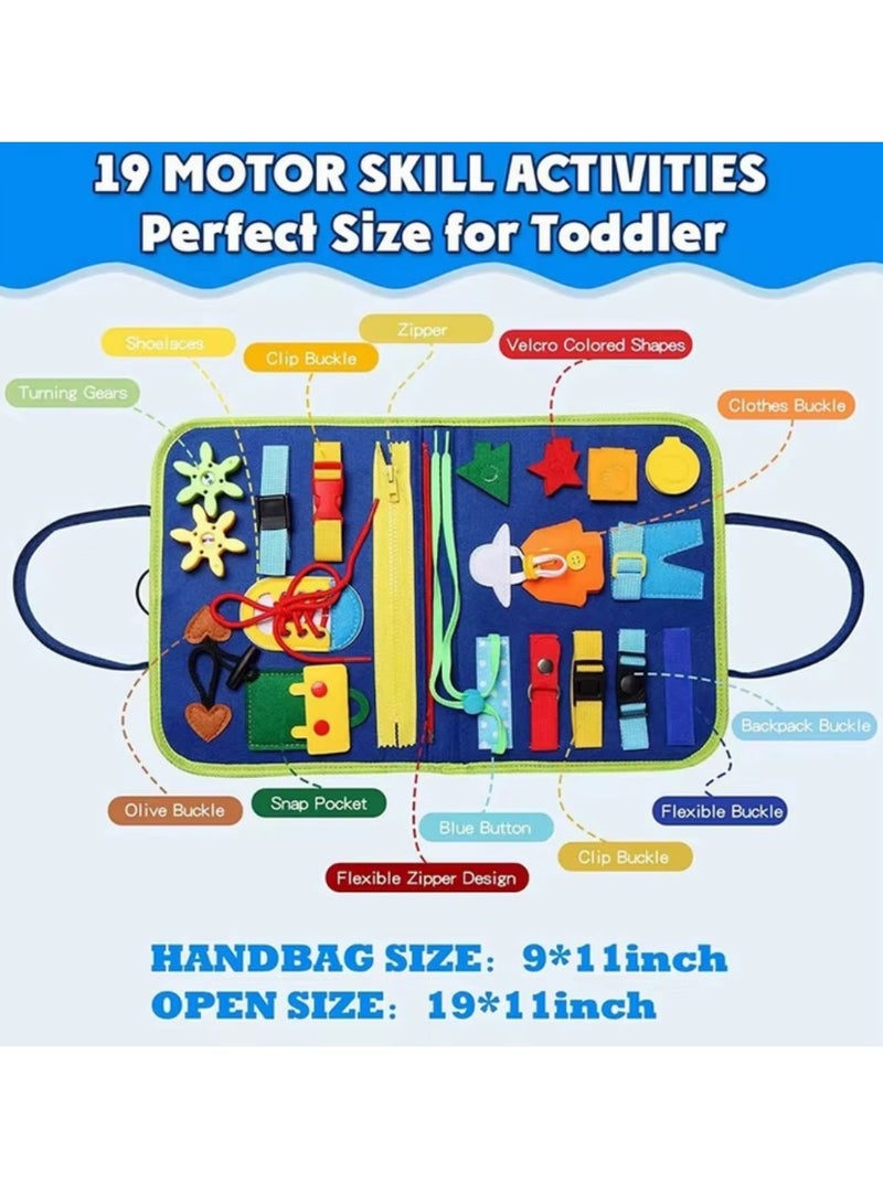 Kids' Felt Learning Board, Early Education Toy for Toddlers, Educational Sensory Dressing Practice Busy Board, Three Pages Dinosaur - Themed  - Image 5