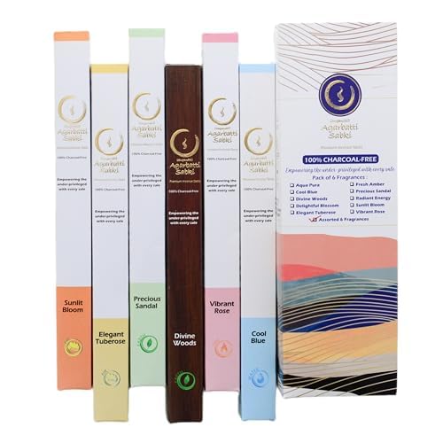 Agarbatti Sabki Incense Sticks Agarbatti Sabki  Pack of 6120 Sticks Relaxation Spiritual Healing Stress Relief Premium CharcoalFree Meditation Chakra Reiki Yoga Elements of Nature Assorted