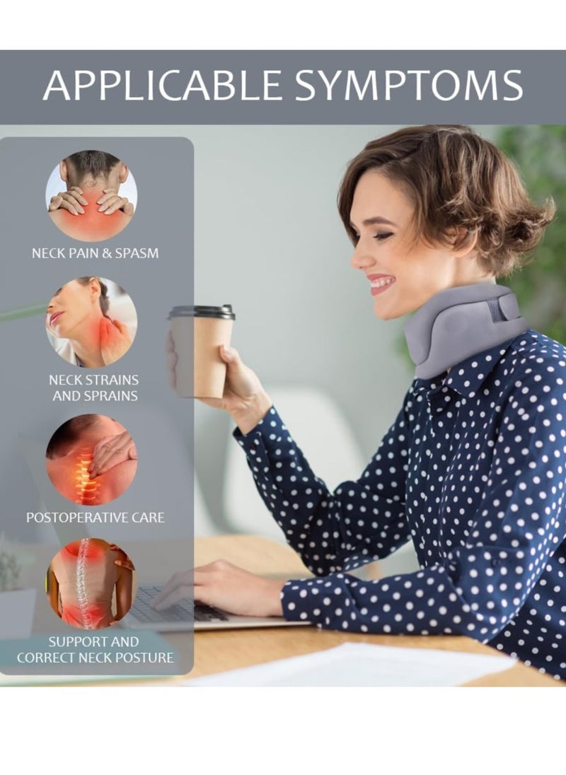 Excefore - Neck Brace, Soft Foam Cervical Collar for Sleeping, Neck Support Brace for Neck Pain Relief, Wraps Keep Vertebrae Stable and Aligned for Relief of Cervical Spine Pressure for Women & Men, M - Image 1