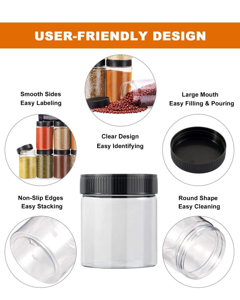 RAINBOWTIE Plastic Jars With Lids Slime Containers 8oz-30 Pack-Leakproof Round Plastic Containers for Kitchen Pantry-Ideal For Home Storage-With 30 Chalkboard Stickers - Image 5