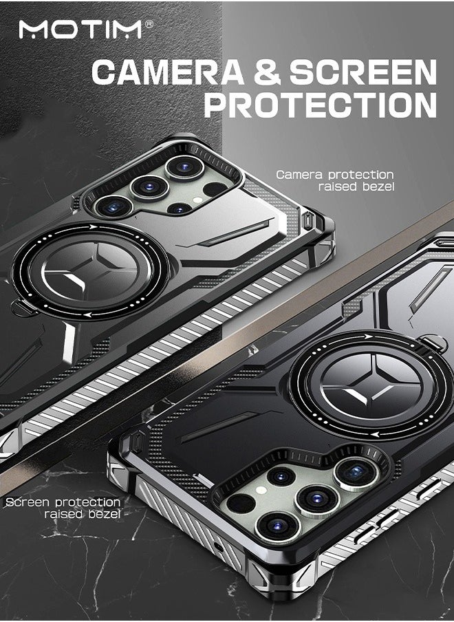 Motim - Samsung Galaxy S23 Ultra Case with 360° Rotatable Magnetic Ring Stand, Armor Design Drop Protection, Heavy Duty Protective Built In Kickstand, Support Magnetic Charging - Image 1