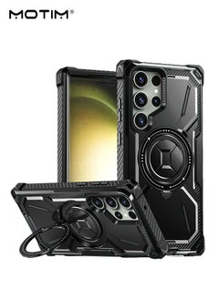 Samsung Galaxy S23 Ultra Case with 360° Rotatable Magnetic Ring Stand, Armor Design Drop Protection, Heavy Duty Protective Built In Kickstand, Support Magnetic Charging