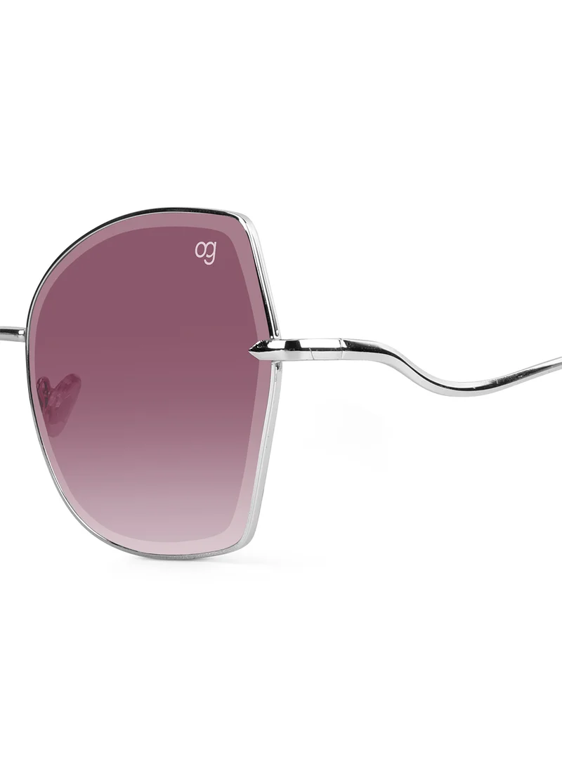 ووجلز نظارات شمسية نسائية بنفسجية كبيرة الحجم بحماية من الأشعة فوق البنفسجية بتصميم عصري