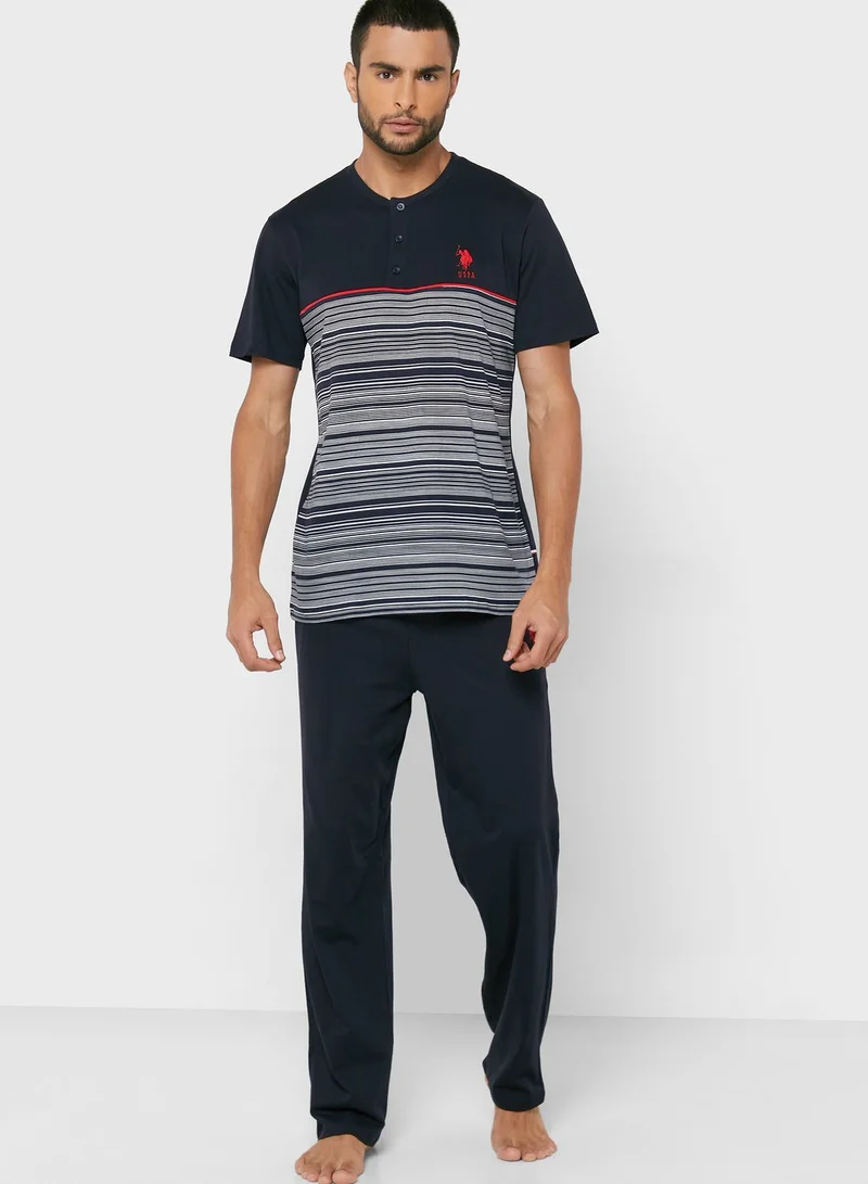 U.S. Polo Assn. Striped Pyjama Set