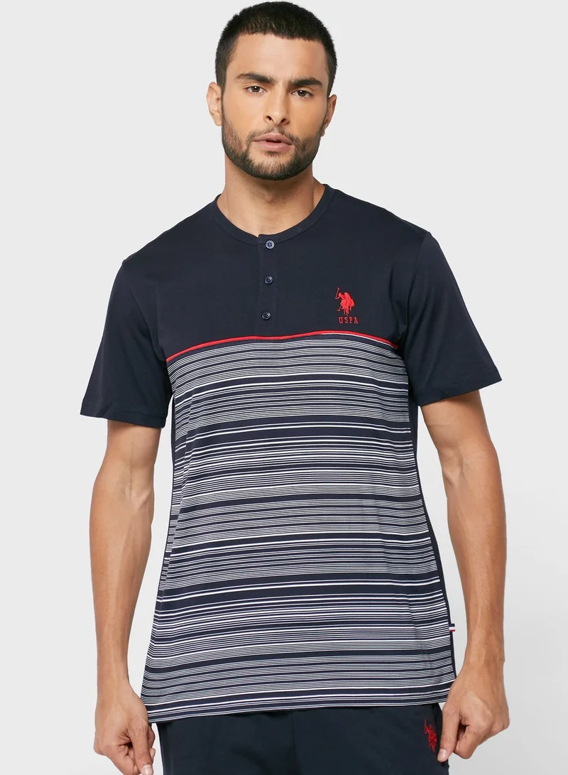 U.S. Polo Assn. Striped Pyjama Set