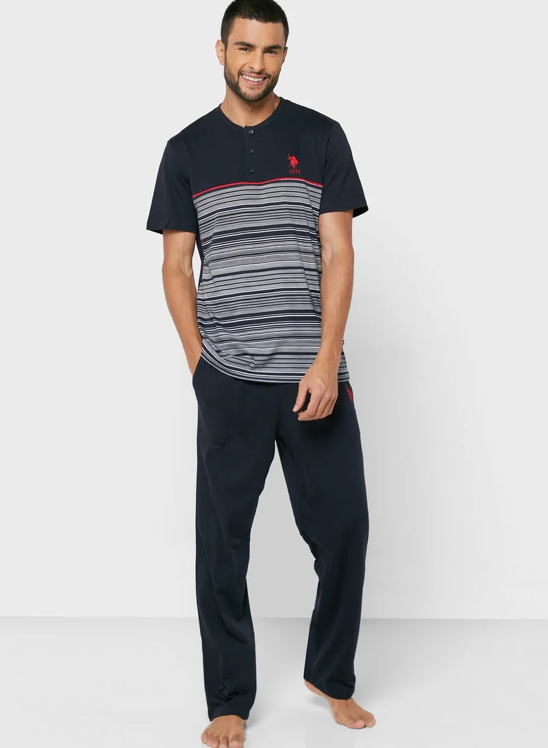 U.S. Polo Assn. Striped Pyjama Set