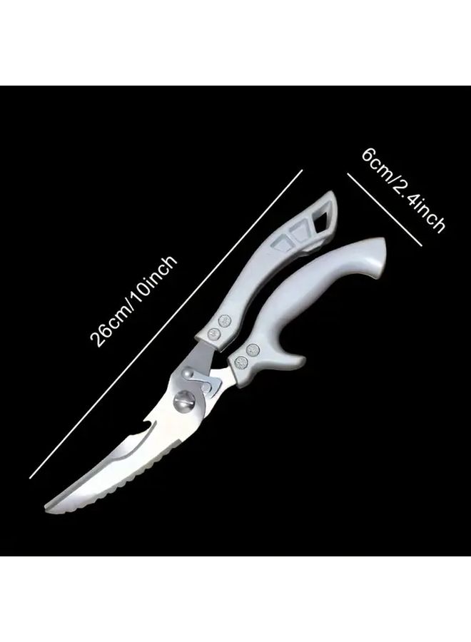 Heavy Duty Professional Kitchen Shears With Serrated Blades Ergonomic Grip For Poultry Meat Bones Vegetables - Image 3