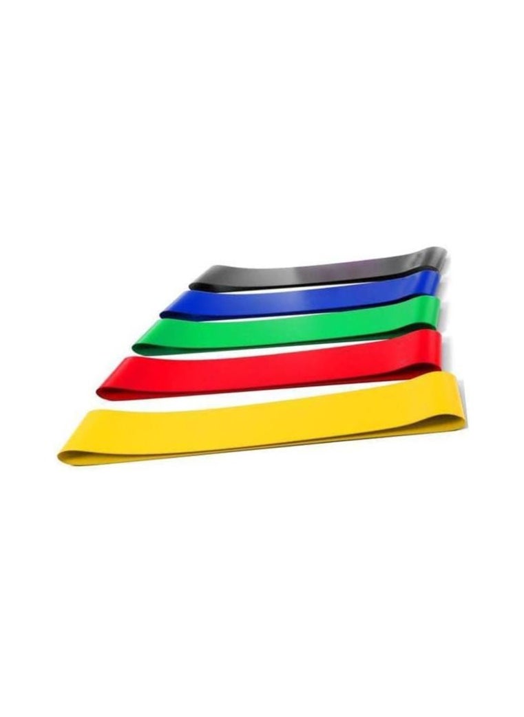 SUKILO - 5-in-1 Gym Elastic Bands Set is designed for yoga, fitness, and strength training using high-quality natural rubber, suitable for all ages. - Image 1