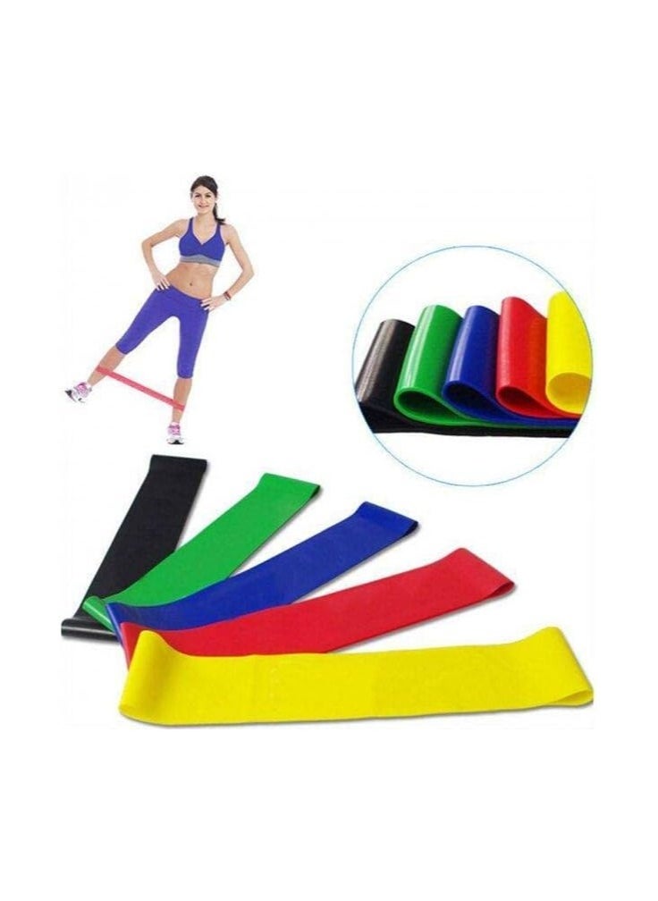 SUKILO - 5-in-1 Gym Elastic Bands Set is designed for yoga, fitness, and strength training using high-quality natural rubber, suitable for all ages. - Image 1