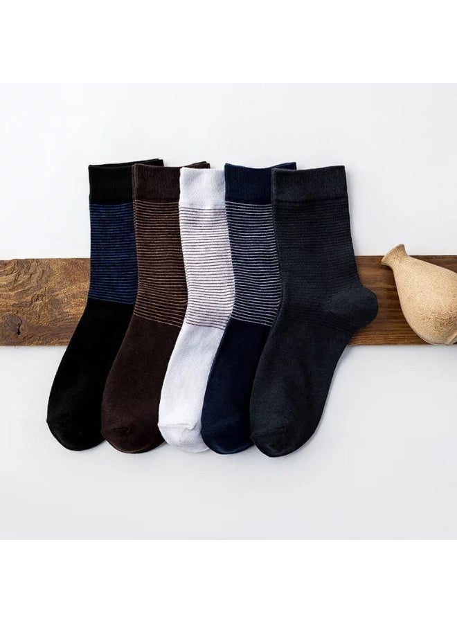 TRENDORA Ultra Soft Fleece-Socks – 5 Pairs + 1 Gift Pair, Thick Warm Plush Crew Socks for Men, Cozy Cotton Blend - Image 5