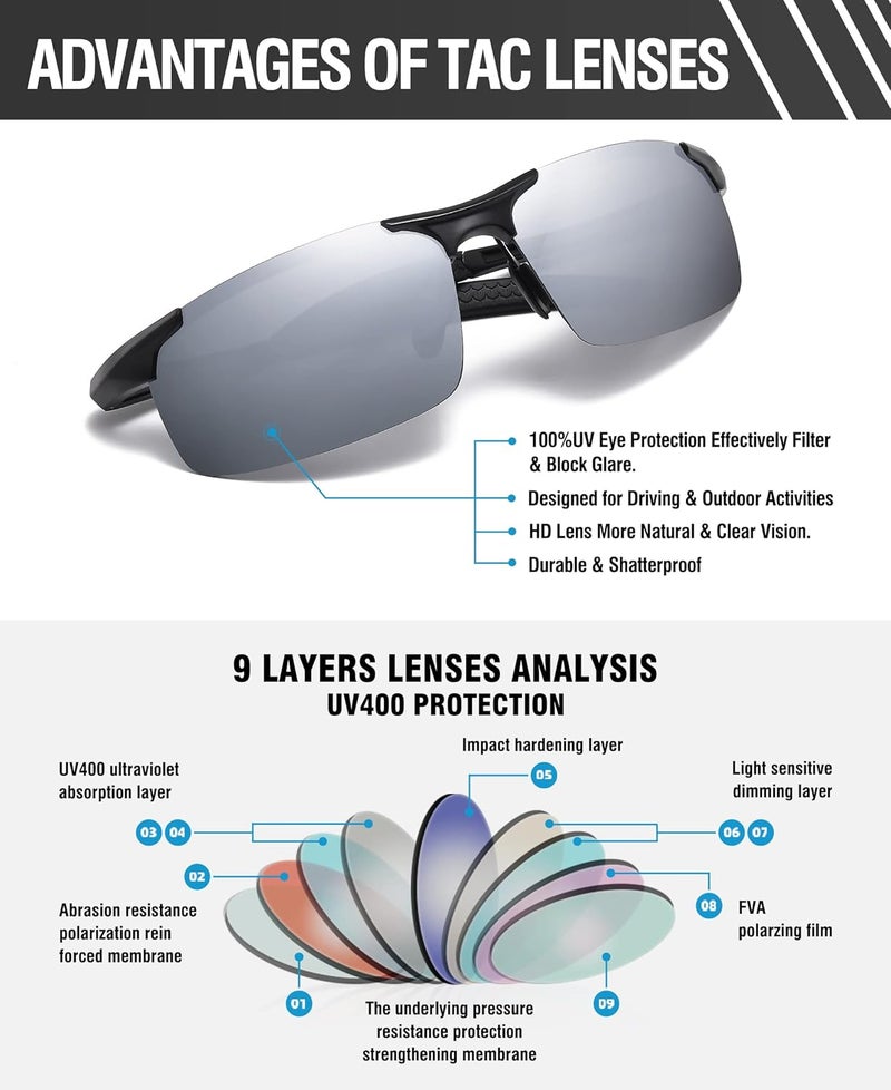 Duco Mens Sports Polarized Sunglasses UV Protection Sunglasses for Men 8177s - Image 5