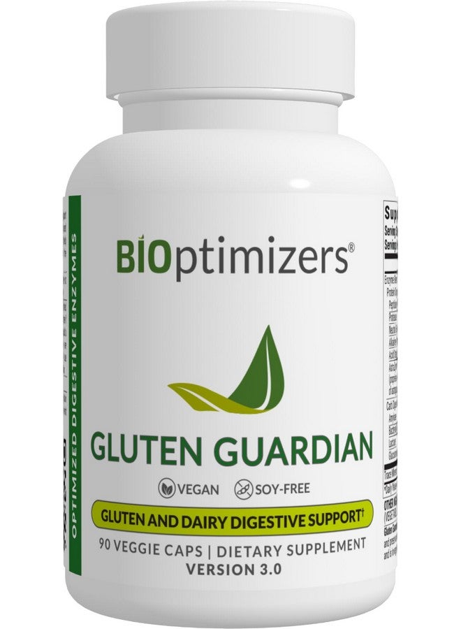 BiOptimizers Gluten Guardian 3.0 - Enzyme Supplement with DPP-IV to Support Gluten Digestion - May Help Prevent Bloating, Gas, and Indigestion, 90 Capsules - Image 1