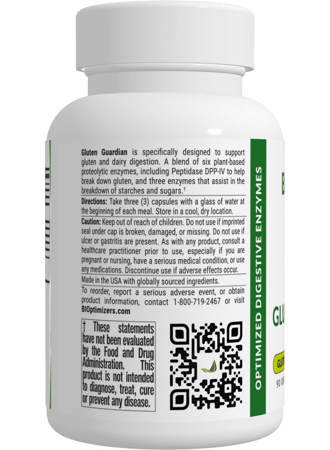 BiOptimizers Gluten Guardian 3.0 - Enzyme Supplement with DPP-IV to Support Gluten Digestion - May Help Prevent Bloating, Gas, and Indigestion, 90 Capsules - Image 3