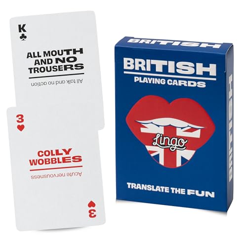 LINGO British Lingo Playing Cards Travel Flashcards Learn British Slang Vocabulary in A Fun Easy Way 52 Essential Translations - Image 1