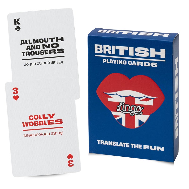 LINGO British Lingo Playing Cards Travel Flashcards Learn British Slang Vocabulary in A Fun Easy Way 52 Essential Translations - Image 3