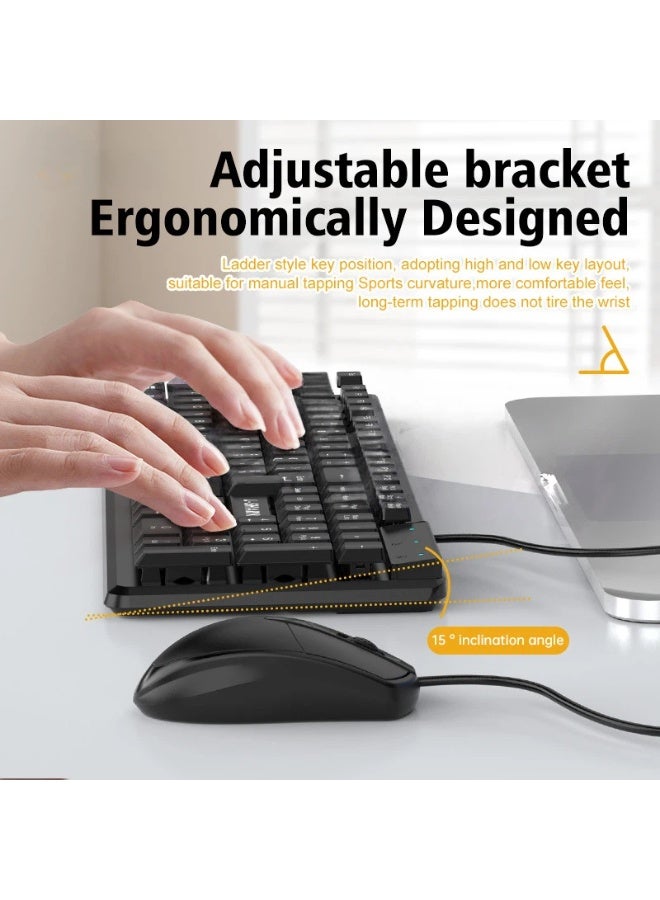 عام 104-مفتاح عبس السلكية لوحة المفاتيح والماوس مجموعة قطعتين مكتب الكتابة لعبة لوحة مفاتيح الكمبيوتر المحمول - Image 4