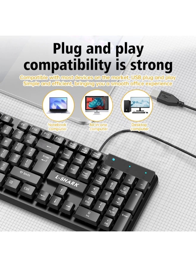 عام 104-مفتاح عبس السلكية لوحة المفاتيح والماوس مجموعة قطعتين مكتب الكتابة لعبة لوحة مفاتيح الكمبيوتر المحمول - Image 2