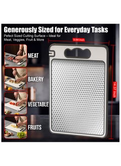 ArcShine Stainless Steel Cutting Board Pro | 100% Stainless Steel + Wheat Straw With Knife Sharpener + Guards, Finger Guard & Juice Groove | Scratch-Free Non-Slip Chopping Boards For Any Kitchen  - Image 3