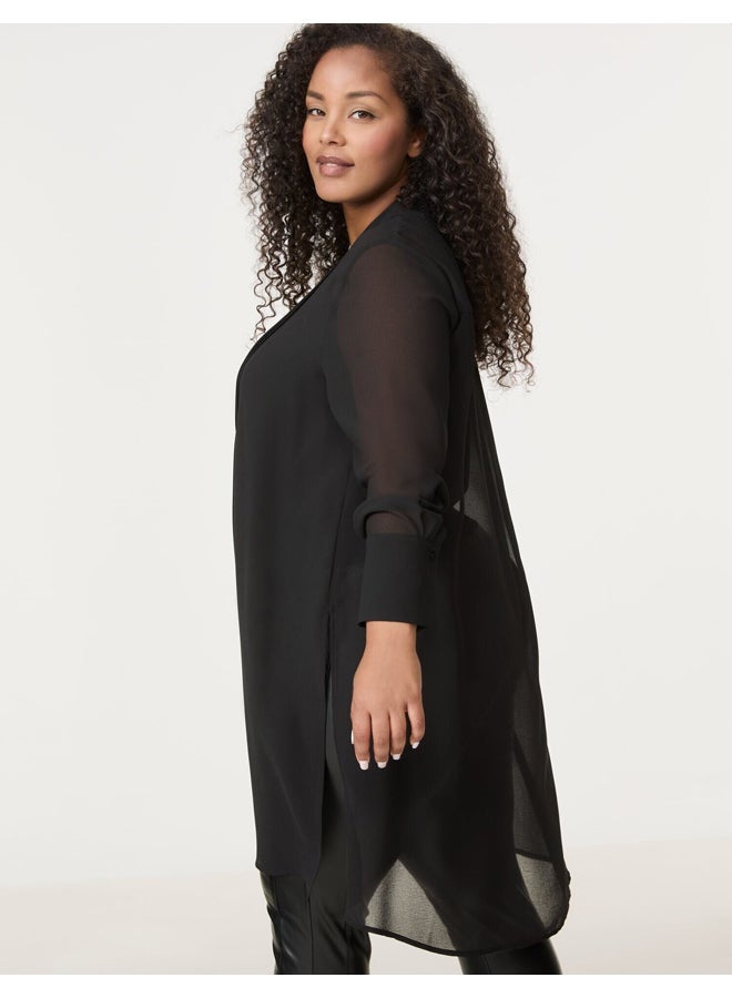 Samoon Semi Sheer Long Blouse - Image 4