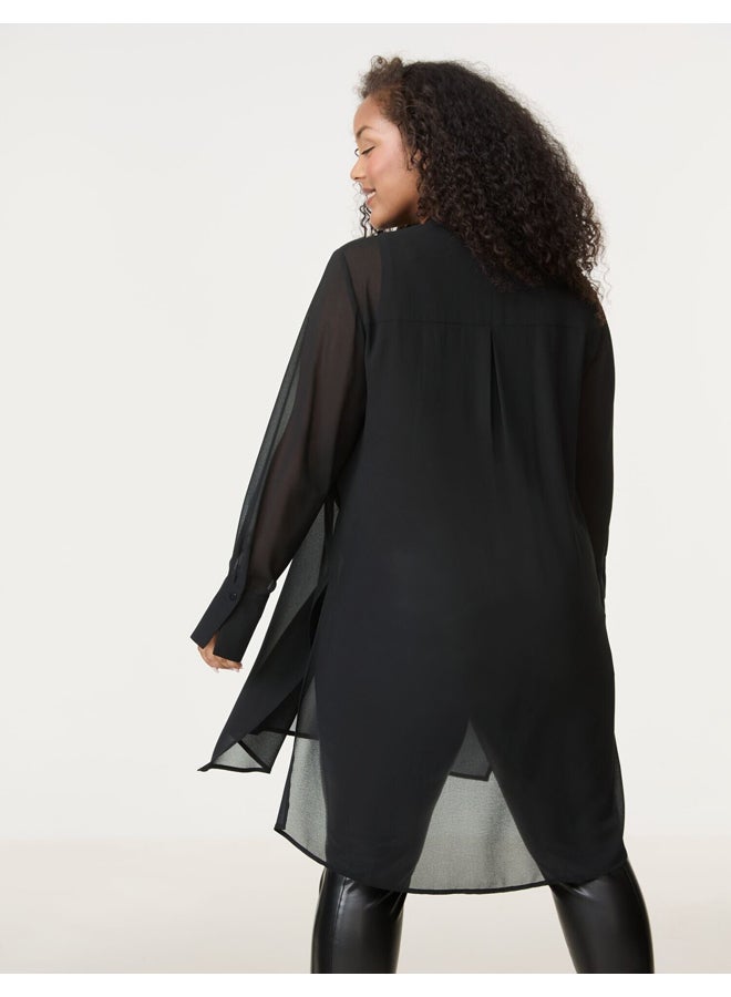 Samoon Semi Sheer Long Blouse - Image 2