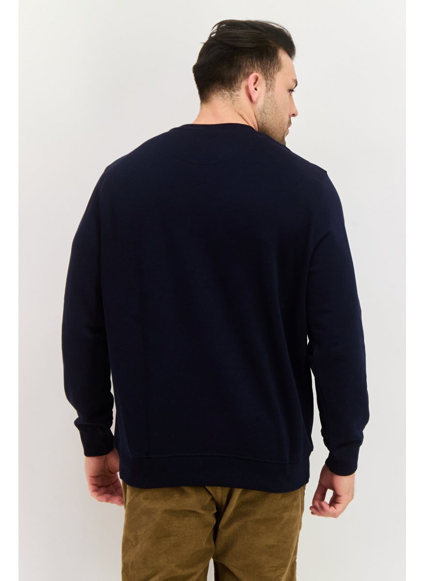 Pepe Jeans - Men Crew Neck Embroidered Long Sleeves Sweatshirt, Navy - Image 1