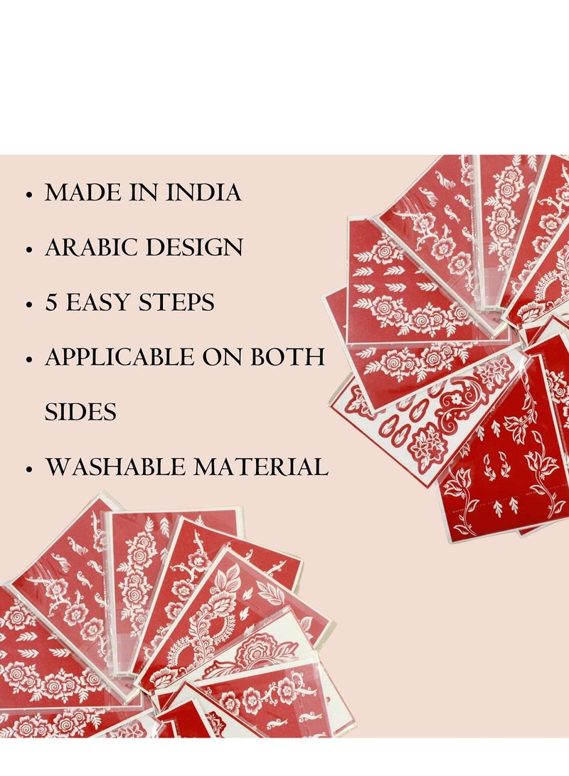 أمينا حناء أمينة سريعة التحضير، مخروط حناء | مع مجموعة مجانية من 3 ملصقات/استنسلات كاملة لليدين | بدون مواد كيميائية | يدوم طويلاً | عبوة من 12 قطعة، وزن كل منها 45 غرامًا | لون أحمر كرزي - Image 3