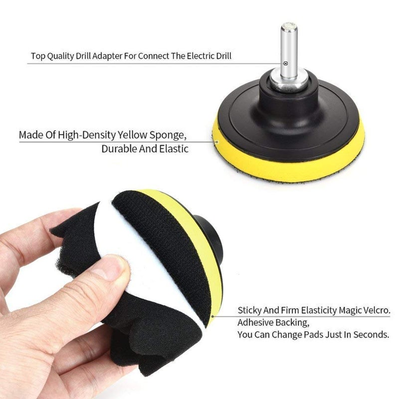 DIY Crafts DIY Crafts 3 Inch Buffing Pads 22 Pcs Buffing Pad for Drill 80mm Buffing Pads Car Polishing Pad for Car Sanding Buffing Waxing Sealing Glaze Sanding Polishing Waxing Sealing Glaze 3inch 22 Pcs  - Image 2