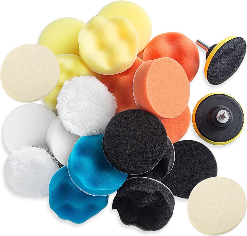DIY Crafts DIY Crafts 3 Inch Buffing Pads 22 Pcs Buffing Pad for Drill 80mm Buffing Pads Car Polishing Pad for Car Sanding Buffing Waxing Sealing Glaze Sanding Polishing Waxing Sealing Glaze 3inch 22 Pcs  - Image 1