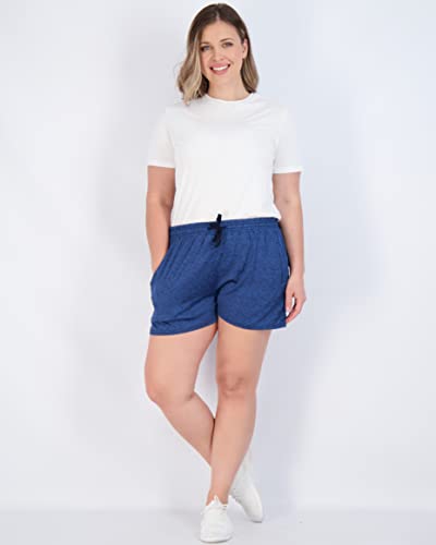 REALESSENTIALS Real Essentials 4 Pack: Womens Athletic Dry-Fit Lounge Shorts with Zipper Pockets (Available in Plus Size) - Image 4