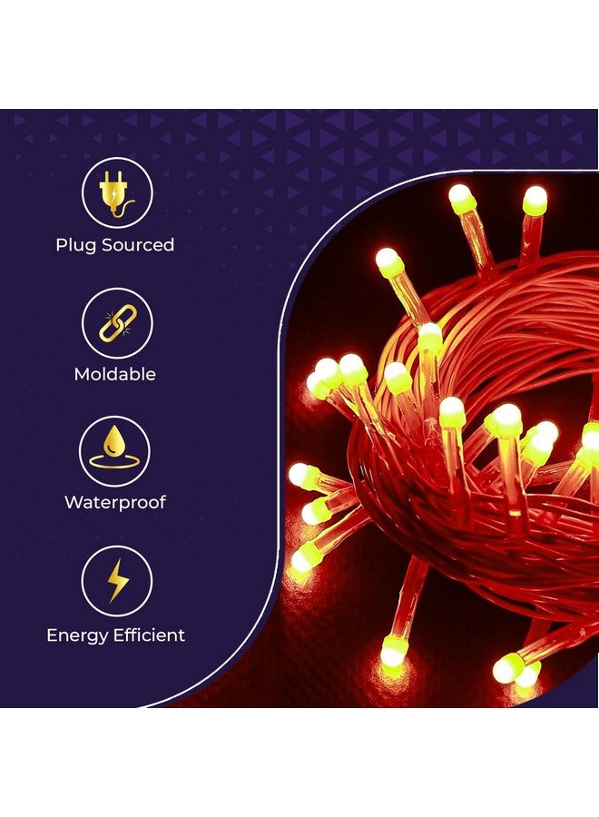 Lexton 40 LED Power Pixel Serial String/Fairy Light | Plug Sourced | Suitable for Home & Outdoor Decoration, Diwali, Christmas, Ramadan, Wedding, Party, Festival (Pack of 5, Orange) - Image 4