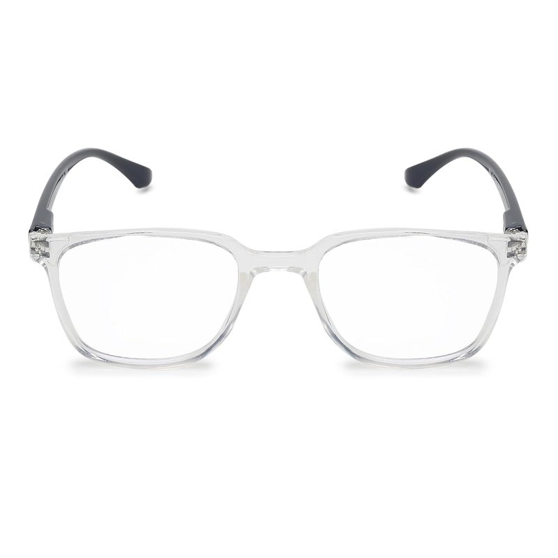 CRIBA Transparent Square Reading Glass Computer Blue Cut Power +0.50+0.75+1.00+1.25+1.50+1.75+2.00+2.25+2.50+2.75+3.00 for Eye Protection from Laptop/Mobile Screen for Men & Women - C - Image 1