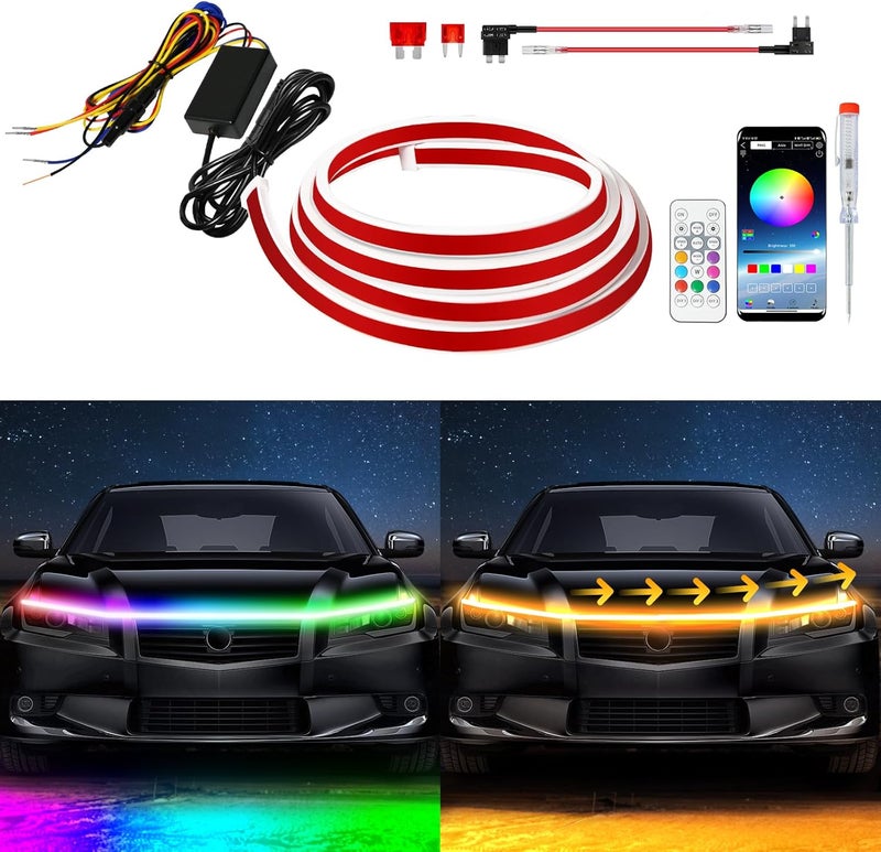 DUOFU365 RGB Multicolor LED Hood Light Strip - Image 1