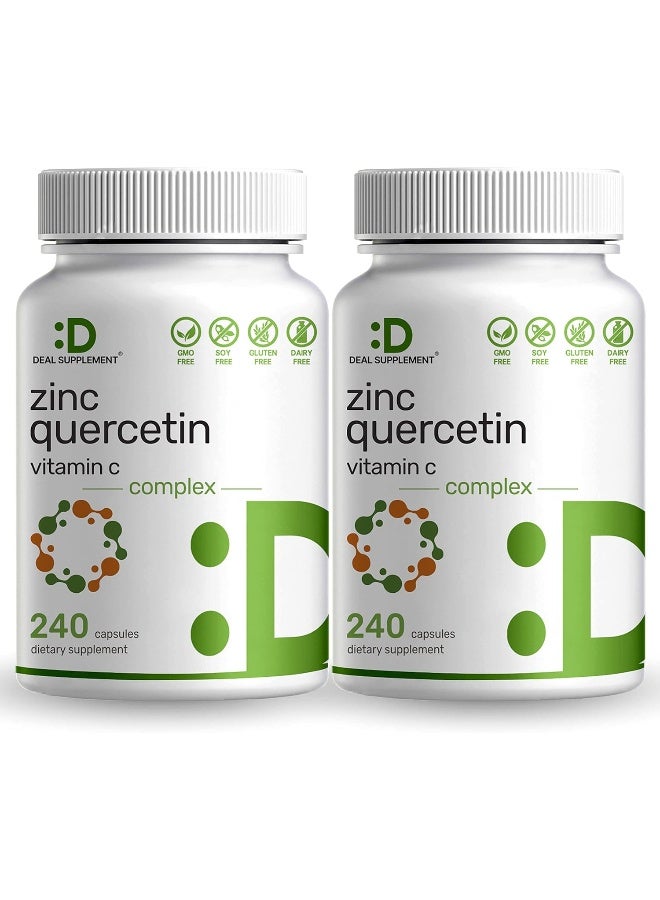 ملحق الصفقة الزنك كيرسيتين، فيتامين C المركب، 240 كبسولة - Image 1