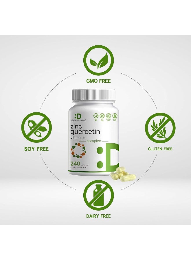ملحق الصفقة الزنك كيرسيتين، فيتامين C المركب، 240 كبسولة - Image 3