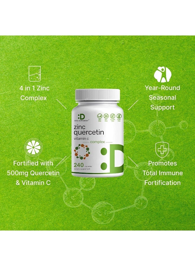 ملحق الصفقة الزنك كيرسيتين، فيتامين C المركب، 240 كبسولة - Image 4