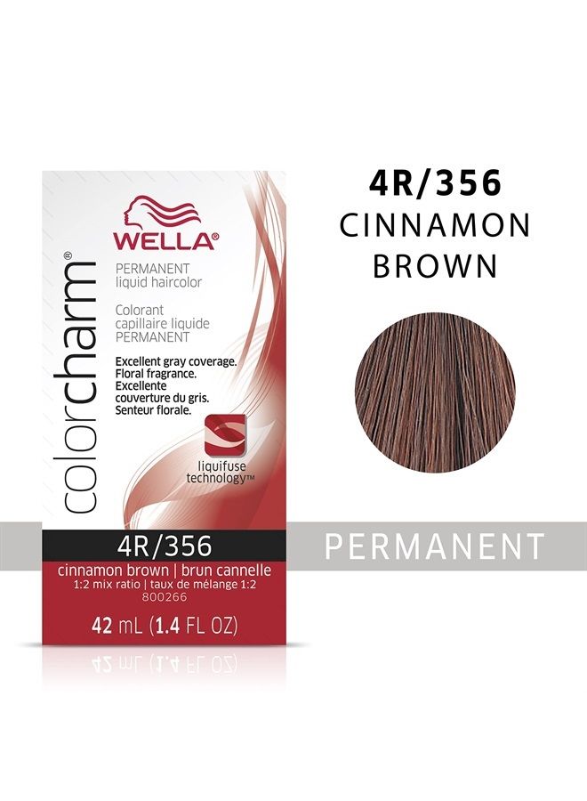 WELLA Color Charm Permanent Liquid Hair Color for Gray Coverage, 4R Cinnamon Brown - Image 2