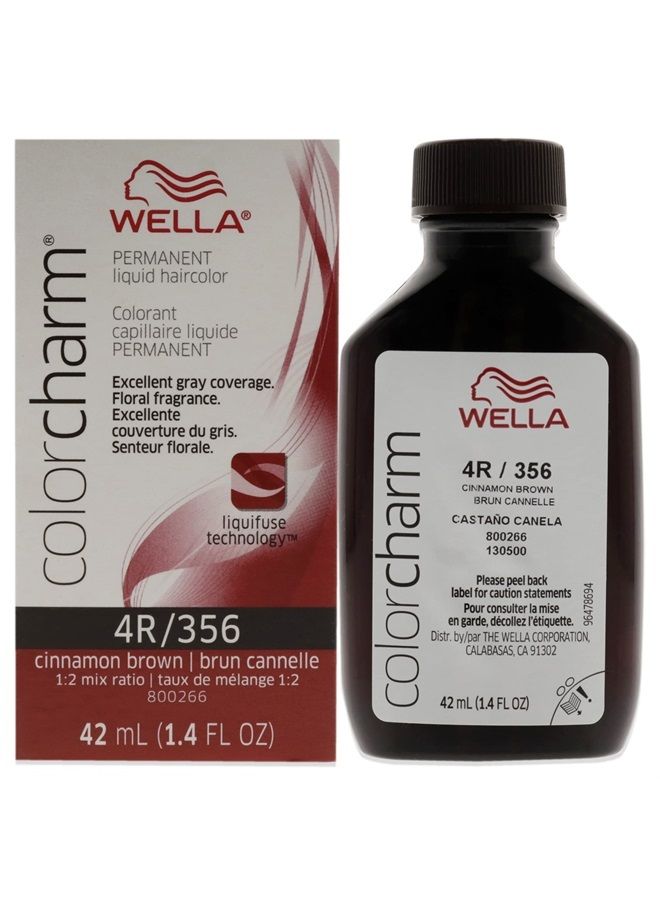 WELLA Color Charm Permanent Liquid Hair Color for Gray Coverage, 4R Cinnamon Brown - Image 1