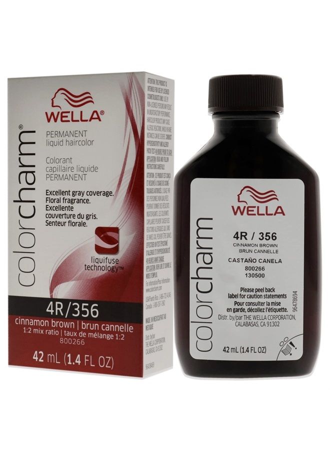 WELLA Color Charm Permanent Liquid Hair Color for Gray Coverage, 4R Cinnamon Brown - Image 3