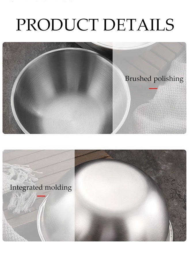 DUNISO 3Pcs Stainless Steel Basin Large Thickened Multifunctional Container with Scale Durable and Lightweight Mixing Bowls Space Saving Nesting Bowls Vegetable Washing Basin for Baking Cooking Food Storage - Image 3