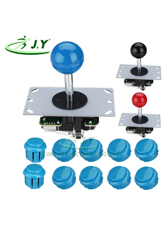 DIY Arcade Rocker Button Kit 5p Imitation Three And Rocker 30 Cassette Button Key Switch Game Accessories-Product Color:Red  - Image 2