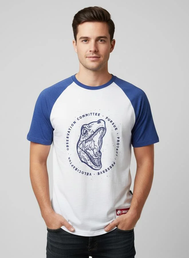 Take Two Jurassic World Men White Graphic Print T-Shirt