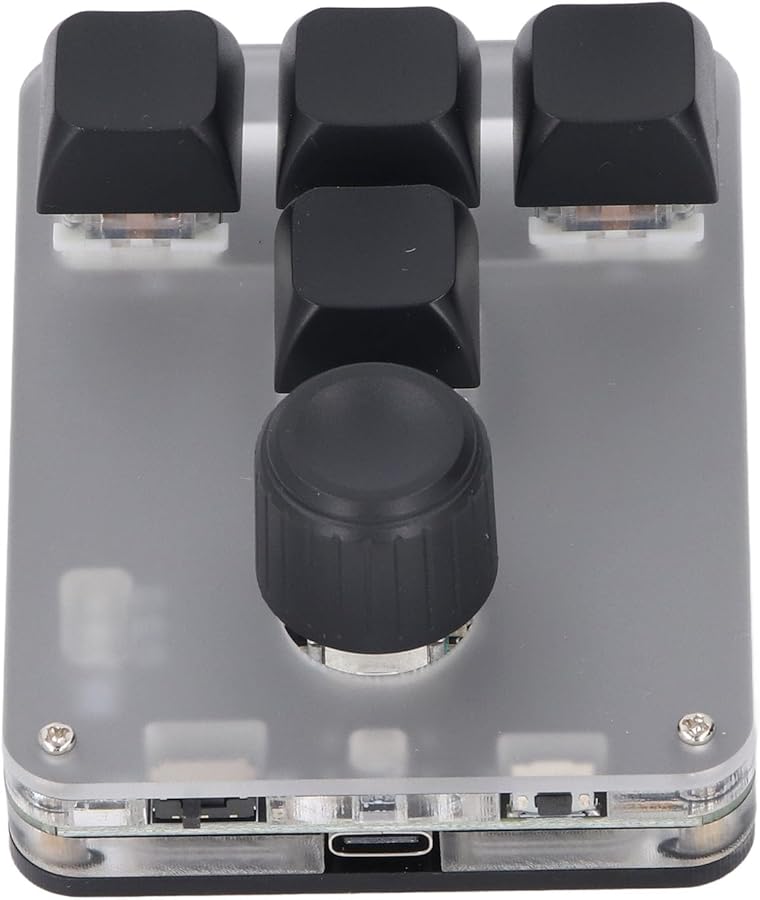 4 Key 1 Knob Mini Mechanical Keyboard Blue Switch RGB Black Wired BT Programmable Macro Custom Industrial Console - Image 3