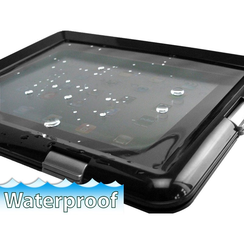 Pyle Universal iPad Waterproof Case, Marine Water Resistant IPX8 Outdoor Rugged Heavy Duty Tough Durable Shockproof Dustproof Protective Case with Screen Protector and Headphone Jack (Black) - Image 4