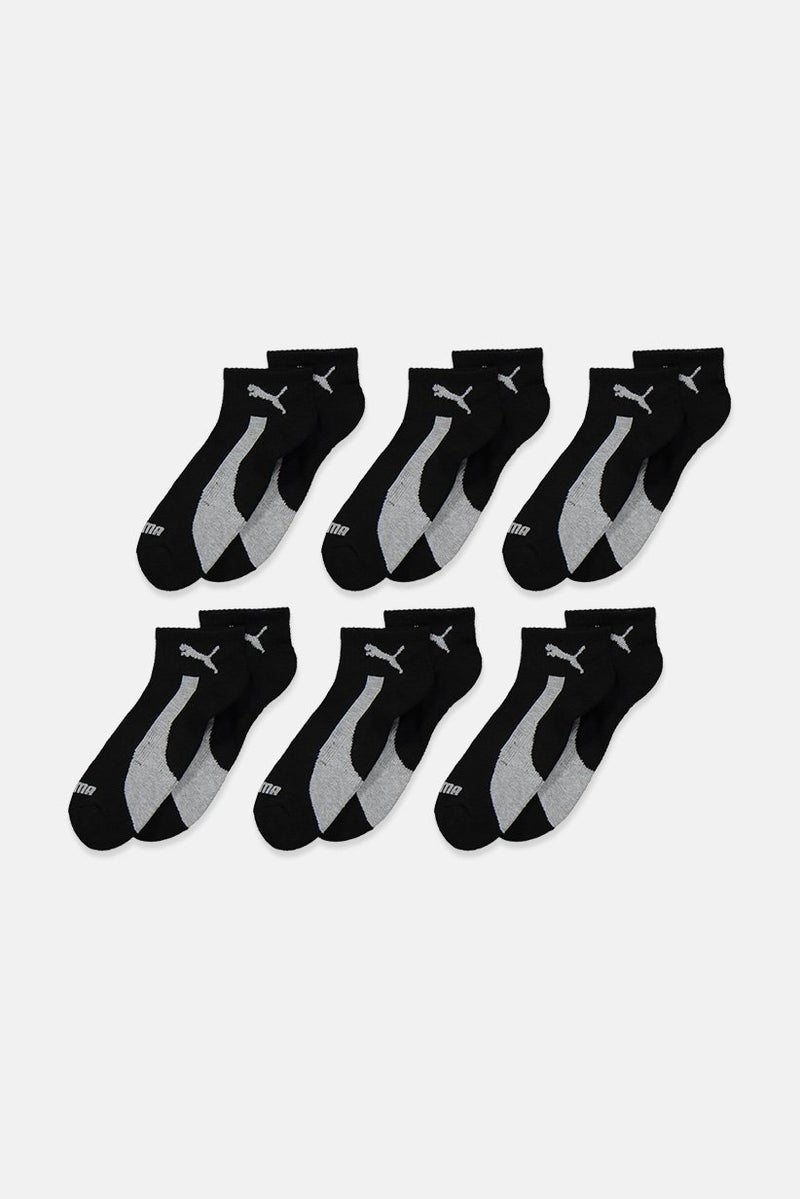 PUMA Men 6 Pairs Quarter Crew Socks, Black and Grey  - Image 1